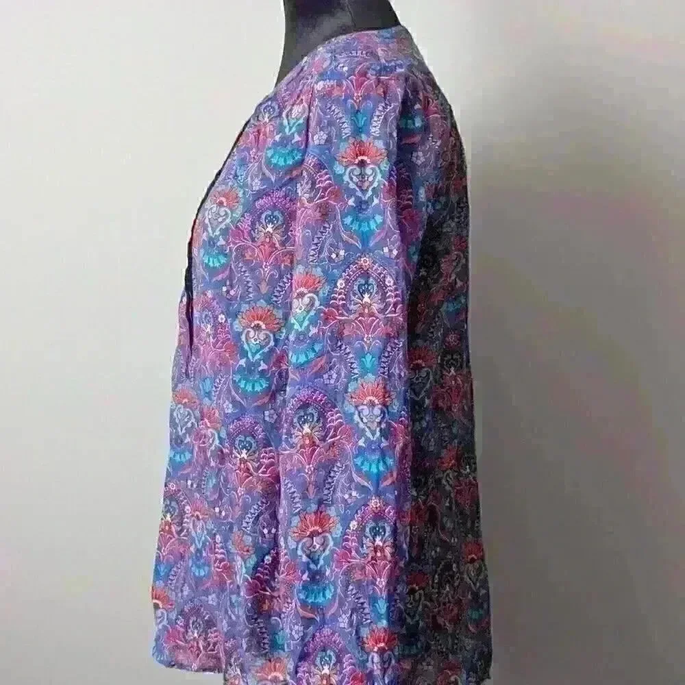 Ann Taylor Loft Boho Style Long Sleeve Blouse -Size S- Light Airy Office wear